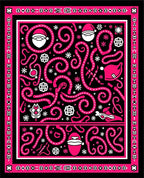 Bold hot pink Santa swirls Rug