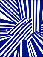 Bold Blue White Geometric Design Rug