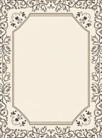 Ornate Floral Leaf Border Design Rug