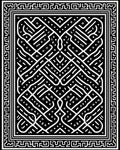 Intricate Black White Geometric Pattern Rug