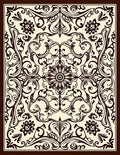 Ornate Floral Scrollwork Pattern Rug