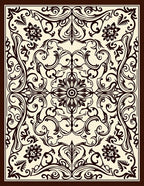 Ornate Floral Scrollwork Pattern Rug