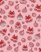 Red Tribal Figures on Pink Ground Rug