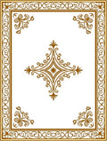 Ornate Medallion Scrollwork and Border Design Rug
