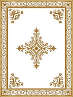 Ornate Medallion Scrollwork and Border Design Rug