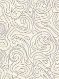 Cream Swirl Abstract Lines Rug