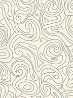 Cream Swirl Abstract Lines Rug