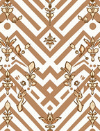 Baroque Floral Geometric Brown Pattern Rug
