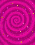 Pink Swirling Starry Psychedelic Design Rug