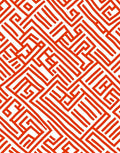 Bold Red Labyrinth Pattern Rug
