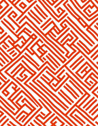 Bold Red Labyrinth Pattern Rug