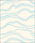 Abstract Cream Light Blue Wave Rug