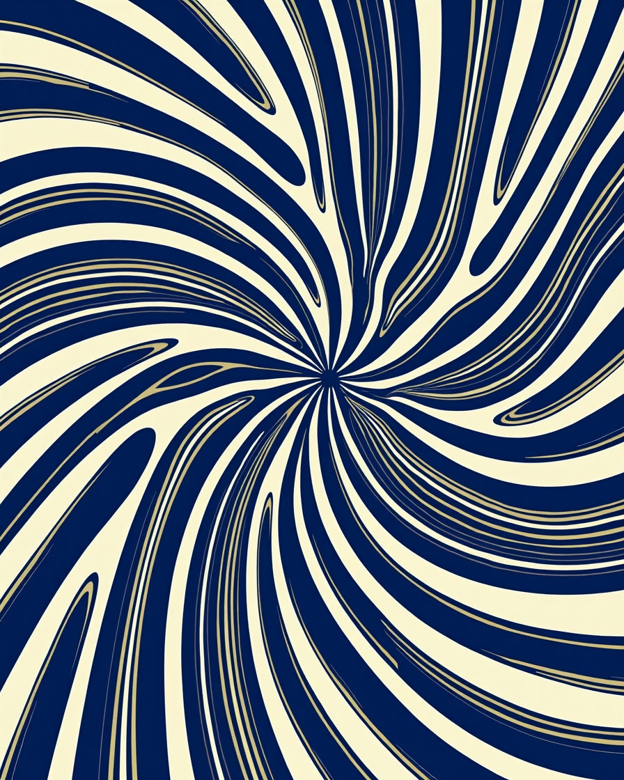 Dynamic Swirl Blue Beige Abstract Rug