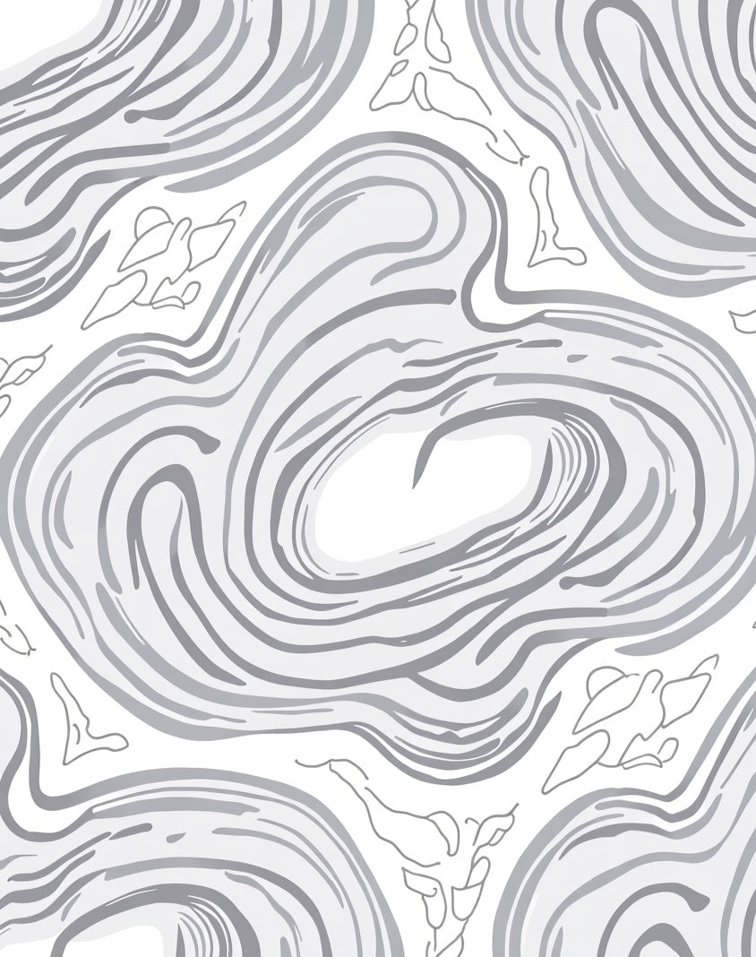 Gray Organic Swirl Pattern Rug