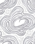 Gray Organic Swirl Pattern Rug