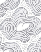 Gray Organic Swirl Pattern Rug