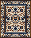 Classic Floral Medallion Bordered Rug