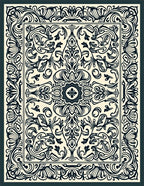 Vintage Symmetry Floral Design Rug