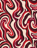 Retro Swirling Crimson Ivory Rug
