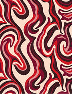 Retro Swirling Crimson Ivory Rug