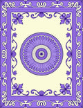 Elegant Lavender Floral Medallion Border Rug