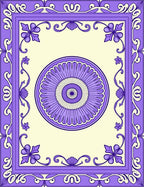 Elegant Lavender Floral Medallion Border Rug