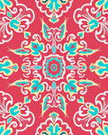 Vibrant Coral Floral Mandala Pattern Rug
