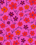 Retro Floral Vine Pink Background Rug