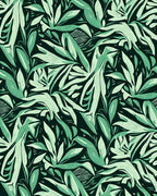 Verdant Leaf Pattern Artful Print Rug