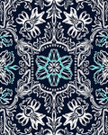Modern Floral Outline Pattern Rug