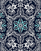 Modern Floral Outline Pattern Rug