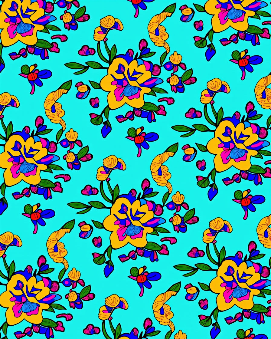 Vibrant Floral Pattern Rug