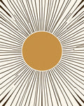 Sunburst Rays Abstract Earth Tone Rug