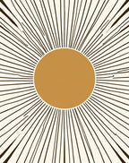 Sunburst Rays Abstract Earth Tone Rug