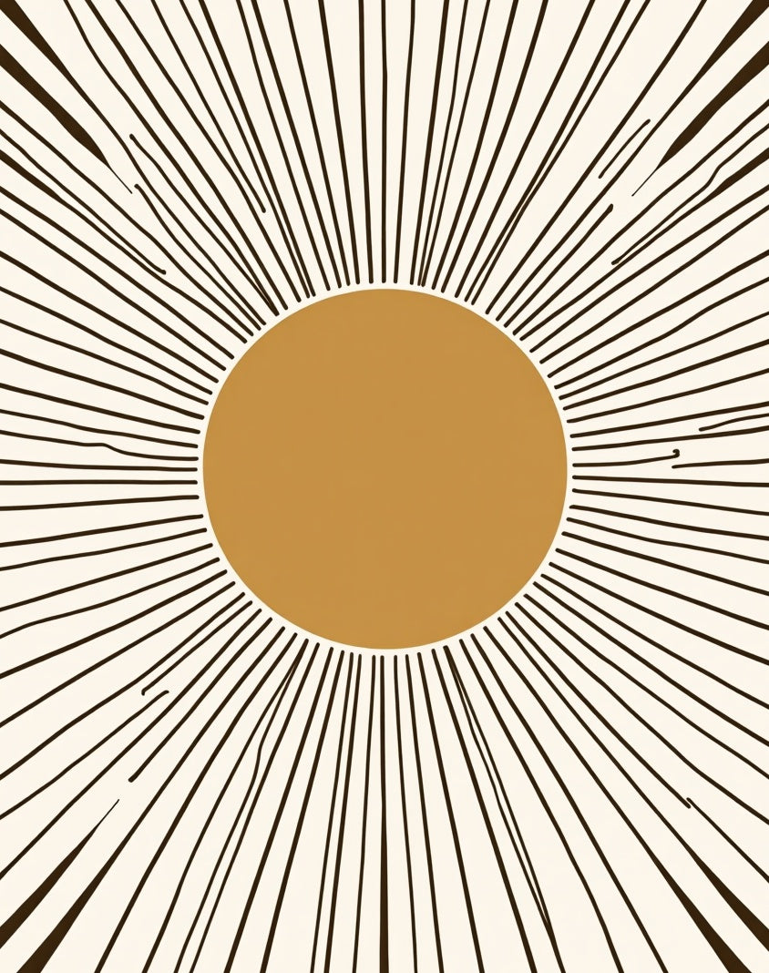 Sunburst Rays Abstract Earth Tone Rug