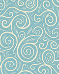 Coastal Swirls And Leaf Pattern Rug