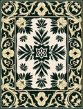 Ornate Floral Border Graphic Design Rug