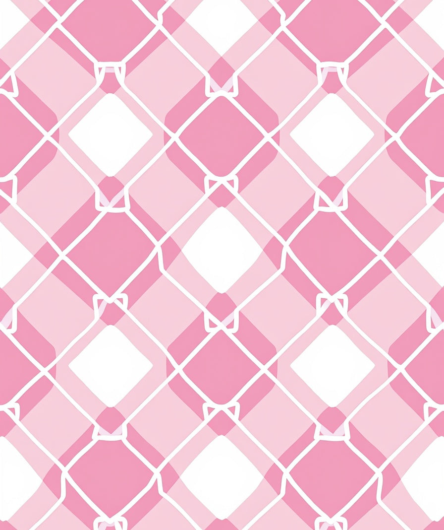 Pink Diamond Lattice Pattern Rug