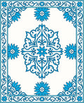 Intricate Floral Medallion Border Rug
