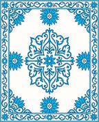 Intricate Floral Medallion Border Rug