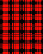 Bold Red Black Plaid Pattern Design Rug