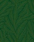Deep Forest Green Feathered Leaf Rug