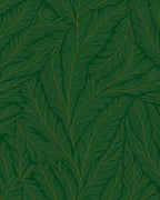Deep Forest Green Feathered Leaf Rug