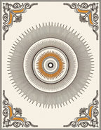 Sunburst Ornament With Orange Accents Rug
