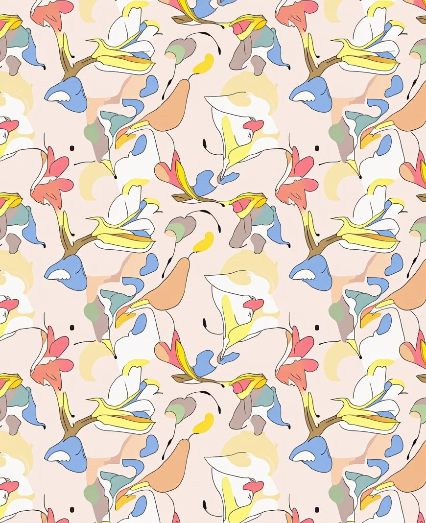 Abstract Floral Swirls Pattern Rug