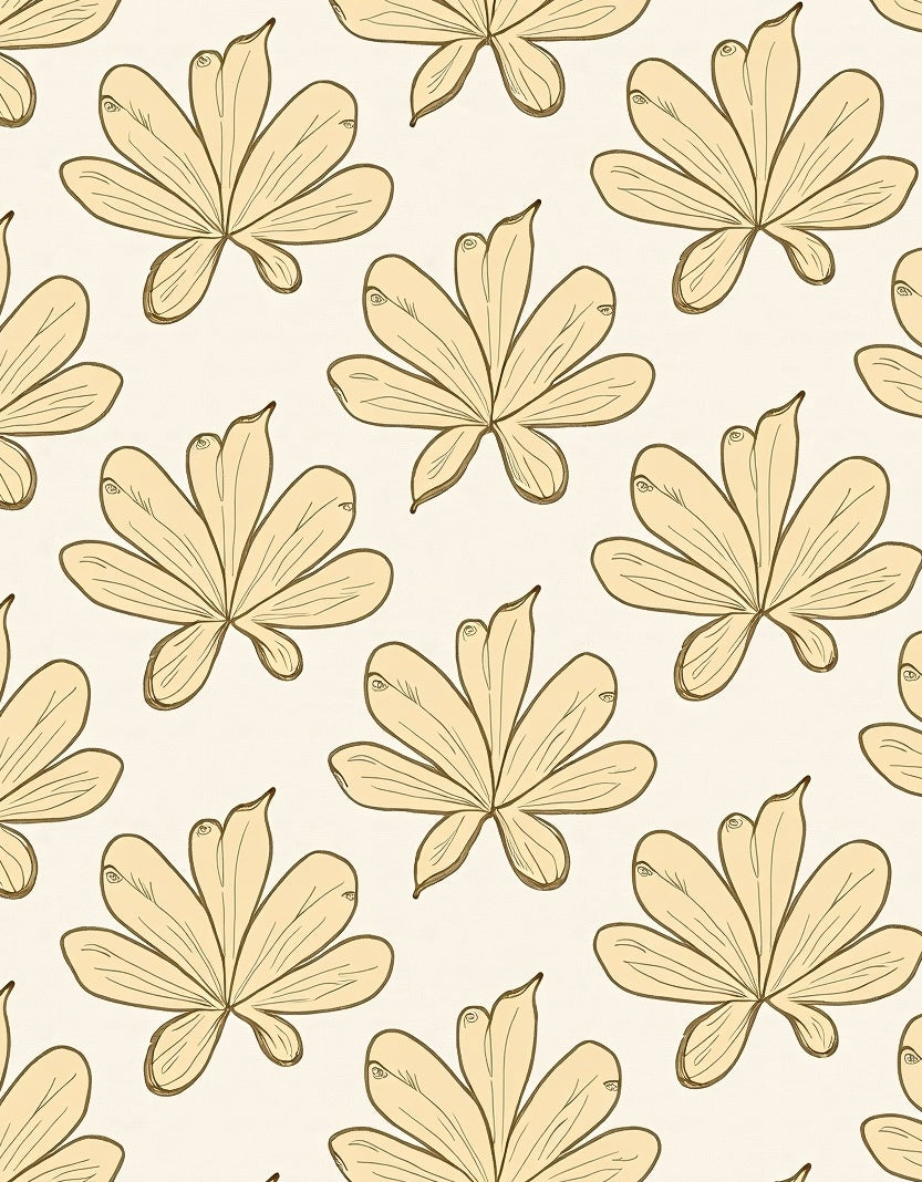 Pale Yellow Blossom Pattern Rug