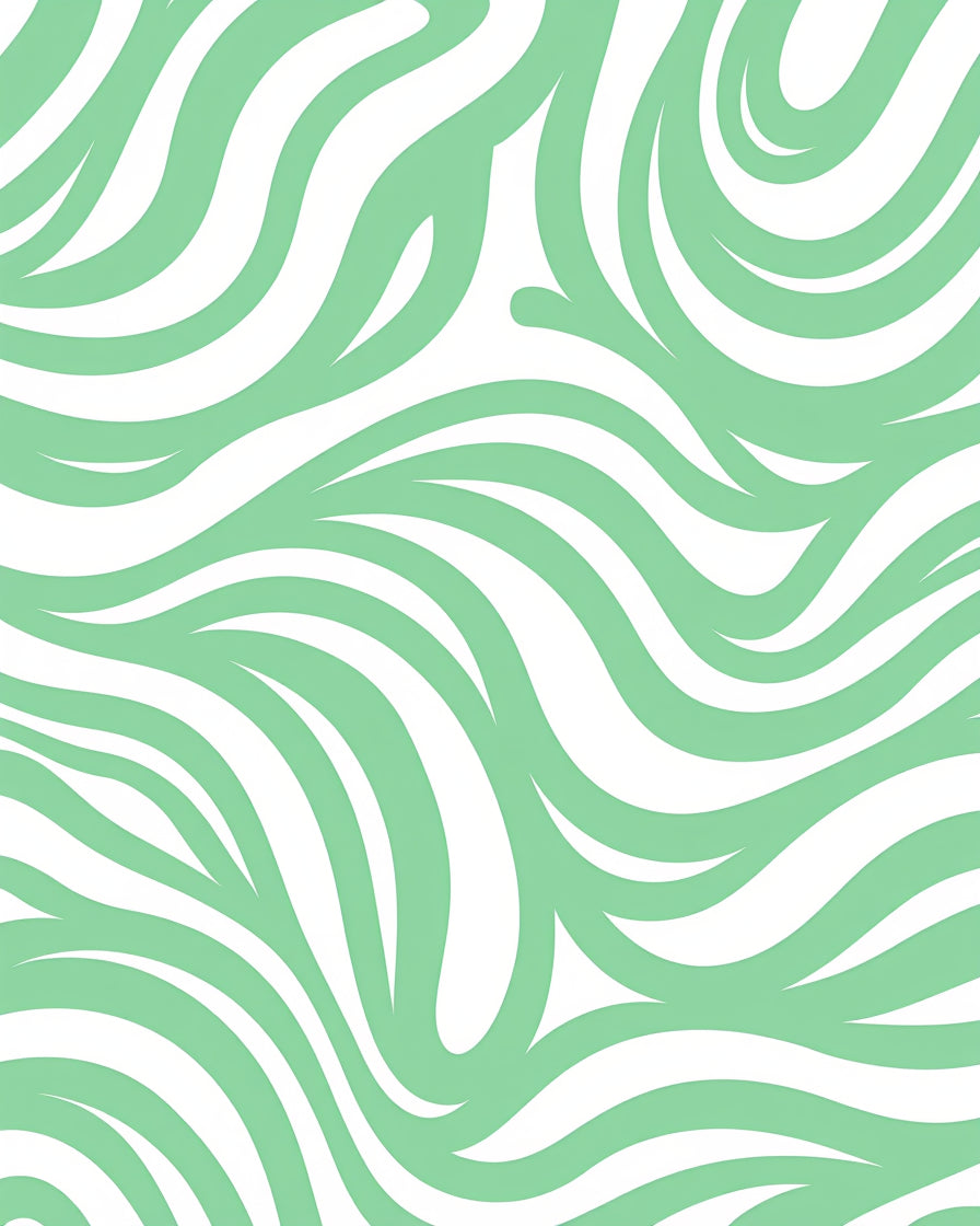 Abstract Mint Green Swirls Pattern Rug