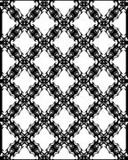 Ornate Black White Lattice Pattern Rug