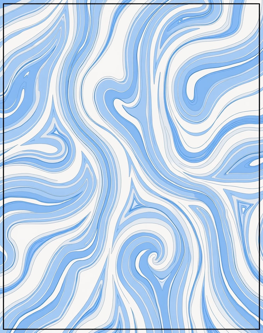 Blue Swirl Marble Pattern Rug