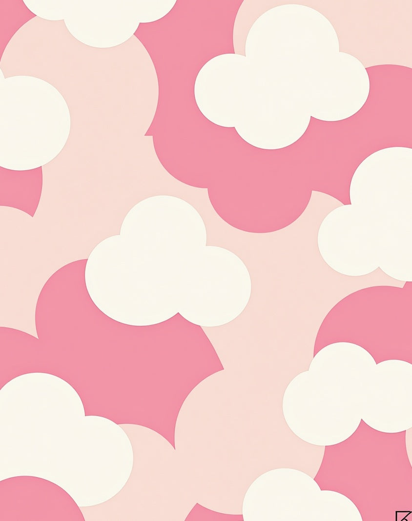 Soft Pink Cloud Pattern Rug
